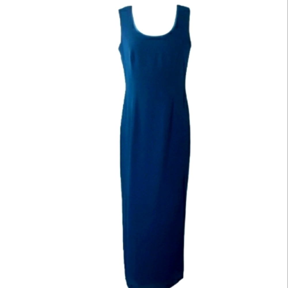 Patra Maxi Dress Sleeveles Lined Back Zipper and Slit Green Size 10